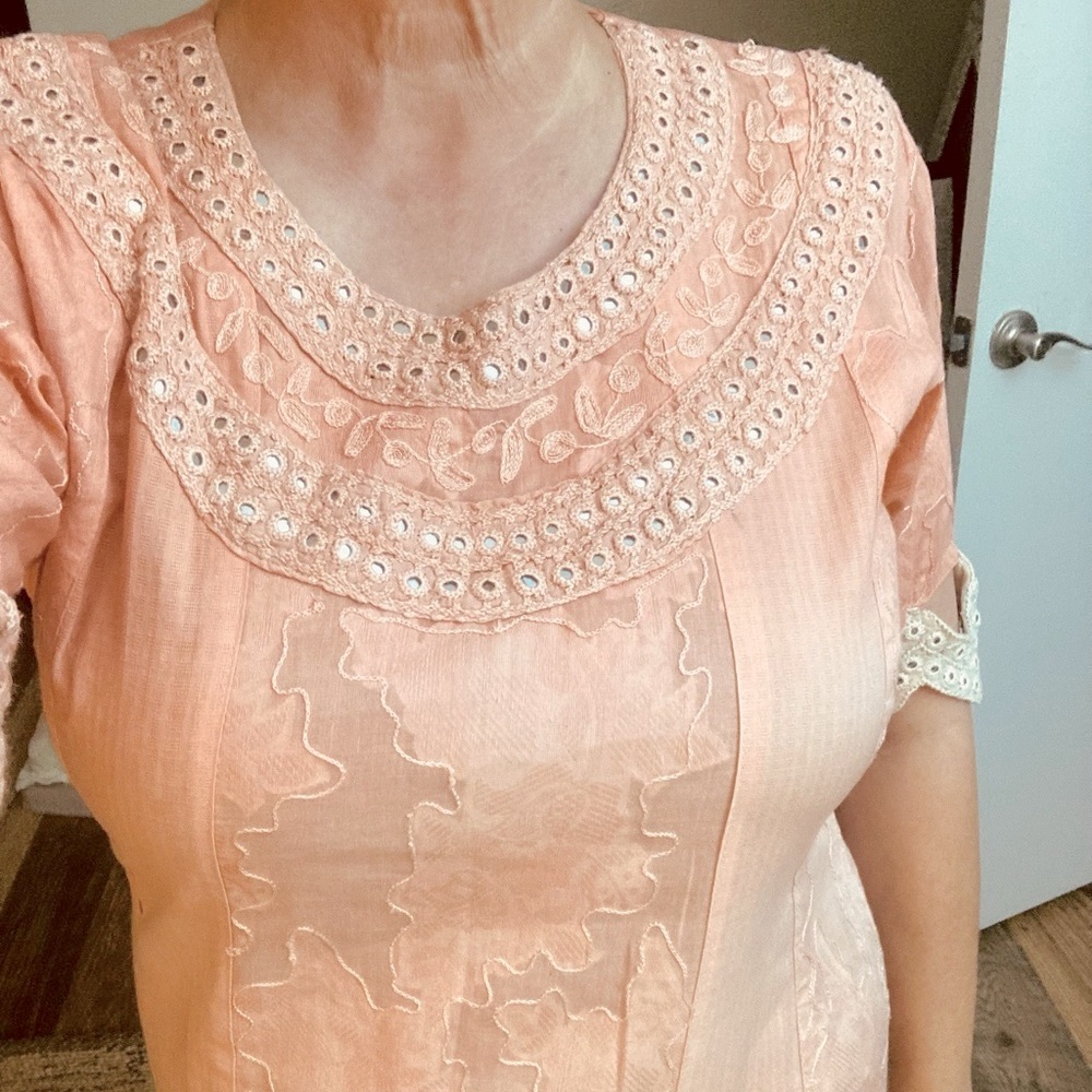 *Creamsicle orange ombré dress Sindhi + jacquard
